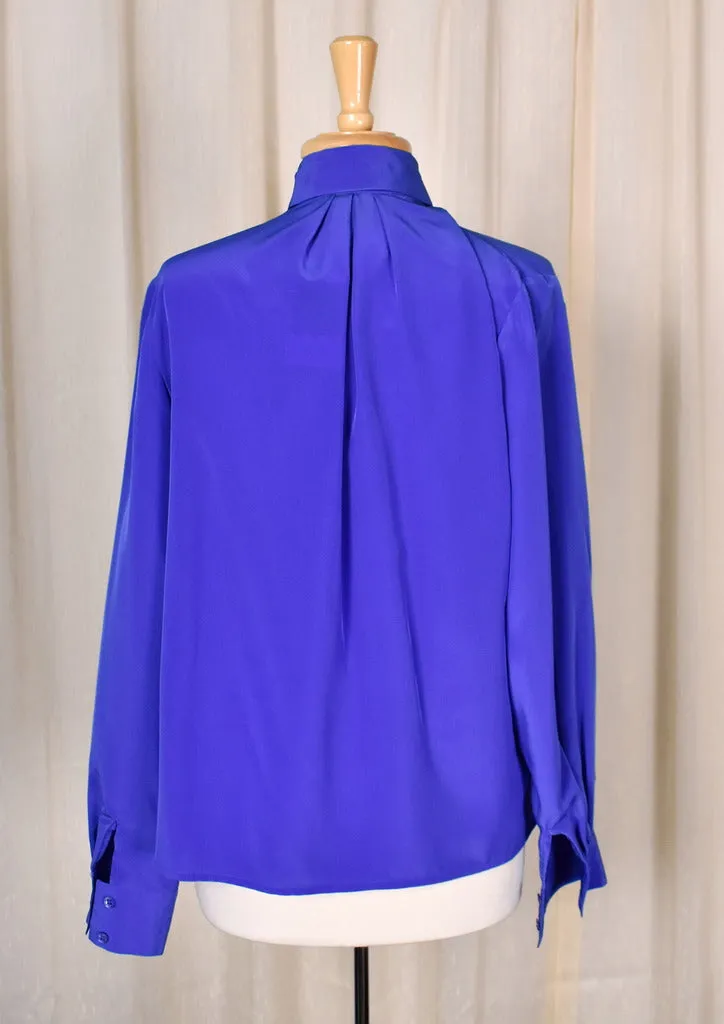 1940s Style Royal Blue Blouse