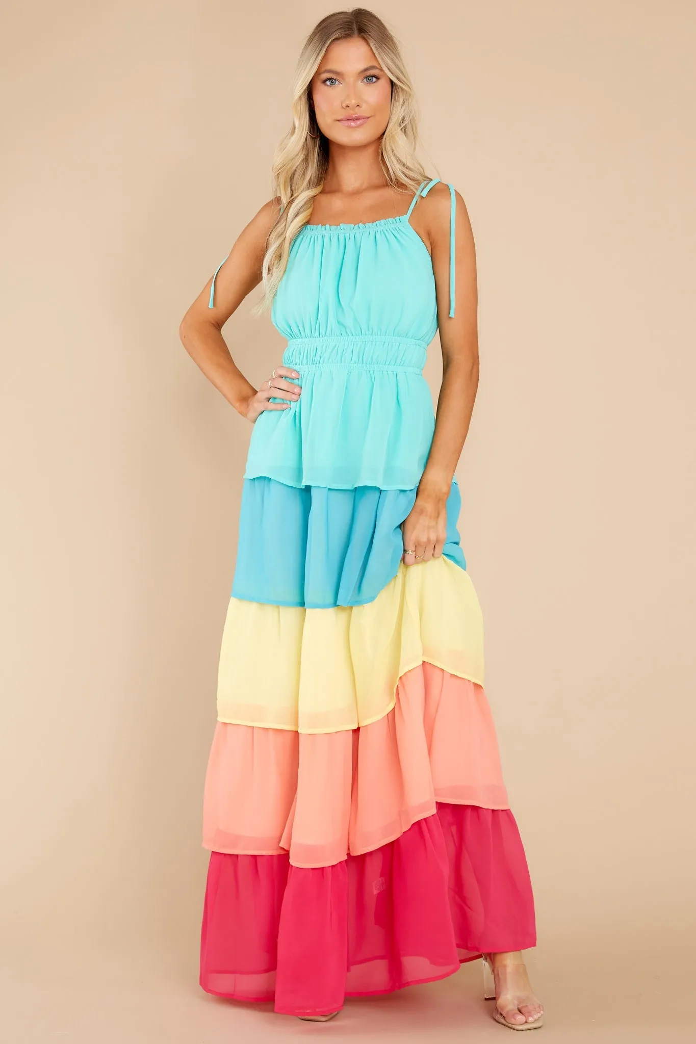 A Day To Remember Turquoise Multi Maxi Dress