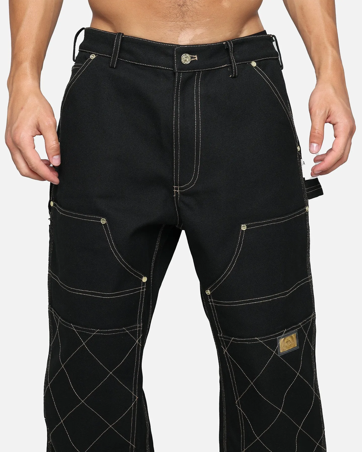 Advisory Board Crystals ABC. 123. Diamond Stitch Double Knee Pants Anthracite Black