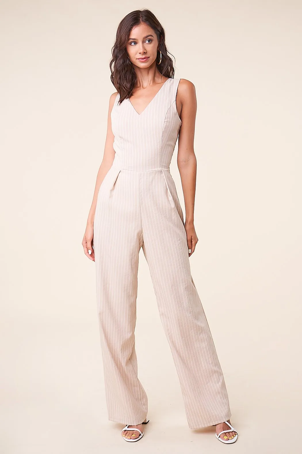 Aemelia Striped Tie-Back Jumpsuit