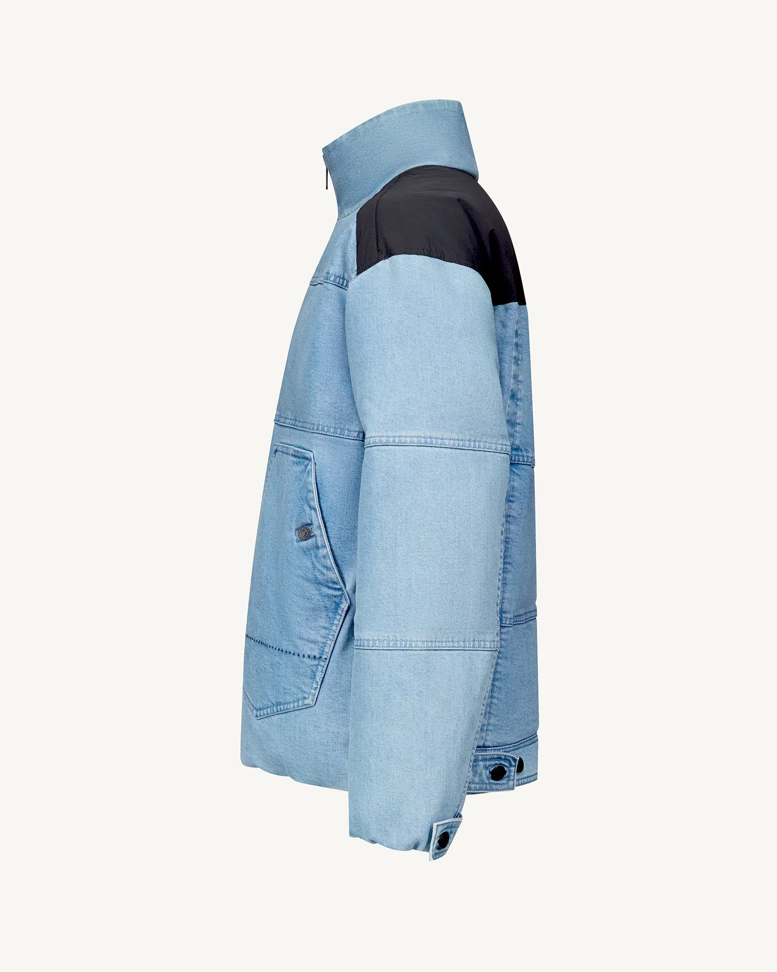 Aero MNW JOTT x DENHAM cropped puffer-style denim down jacket