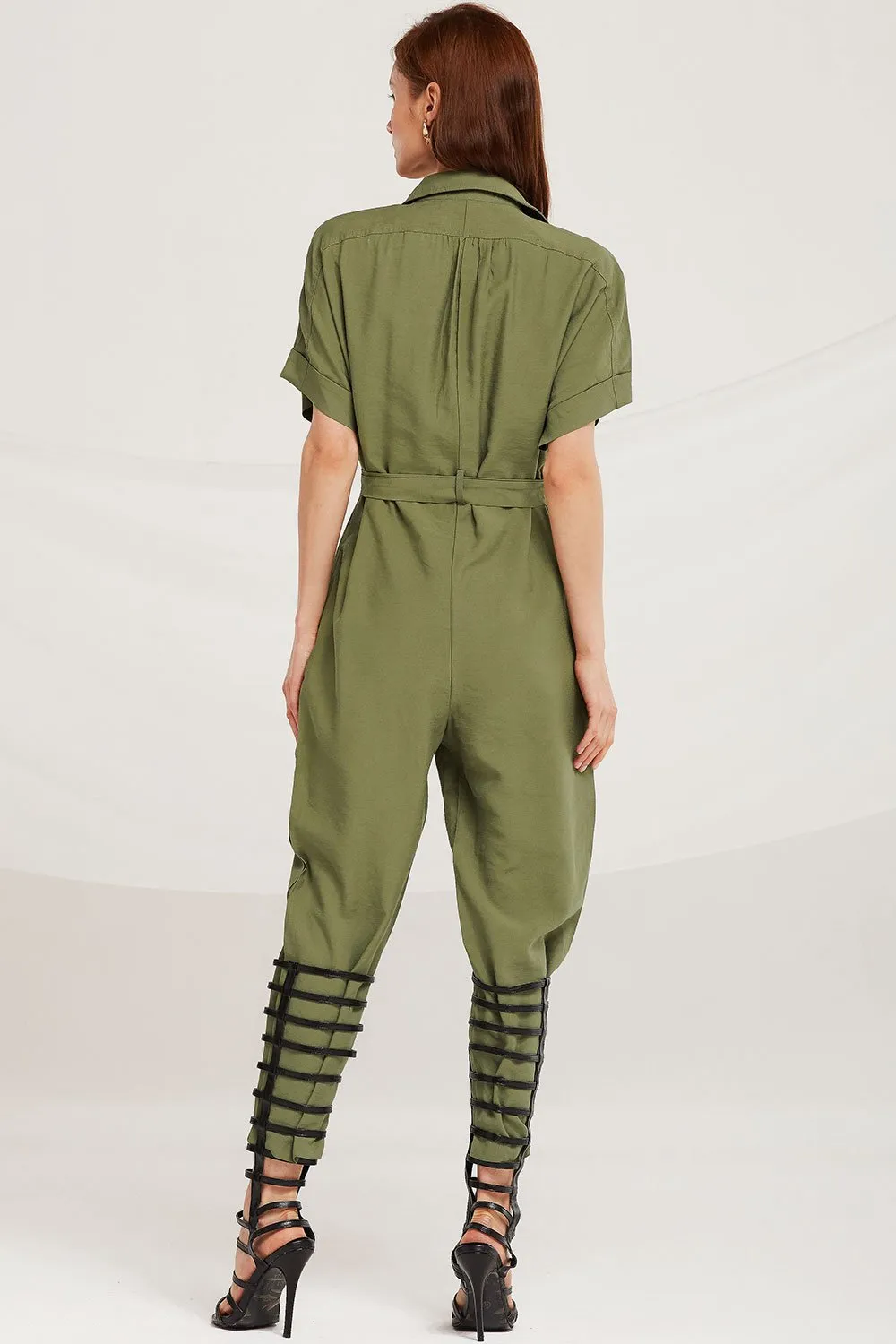 Amelia Belted Linen Jumpsuit