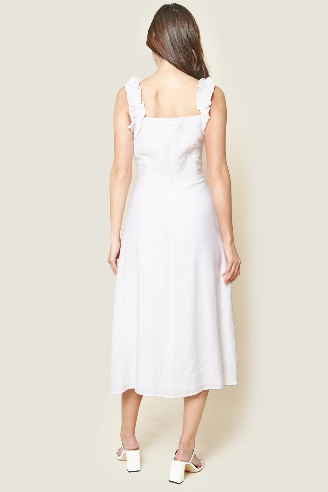 Angelic Ruffled Midi Dress