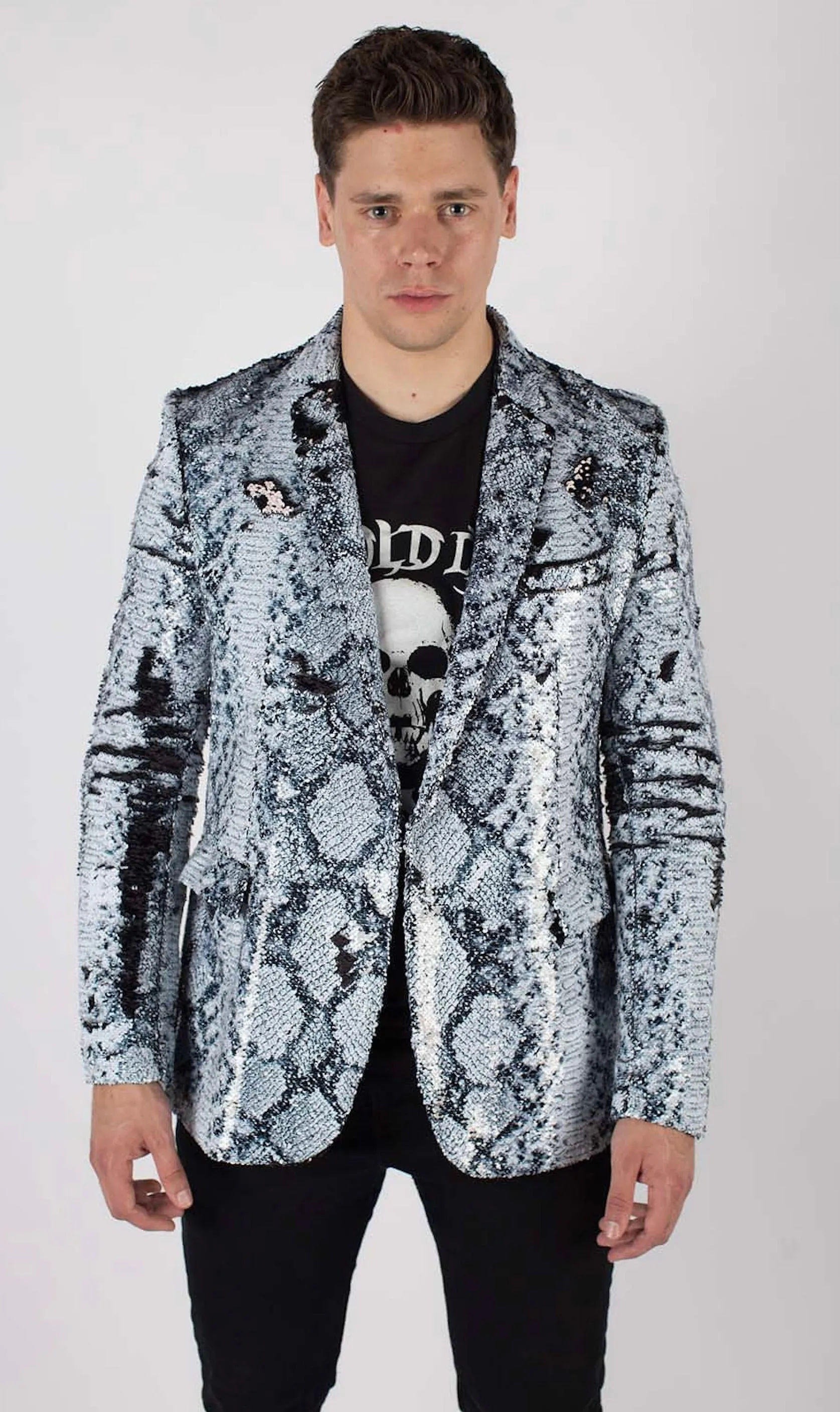 Any Old Iron Men's Whitesnake Sequin Blazer Jacket