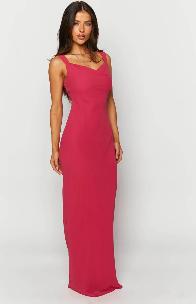 Astrid Pink Chiffon Maxi Dress