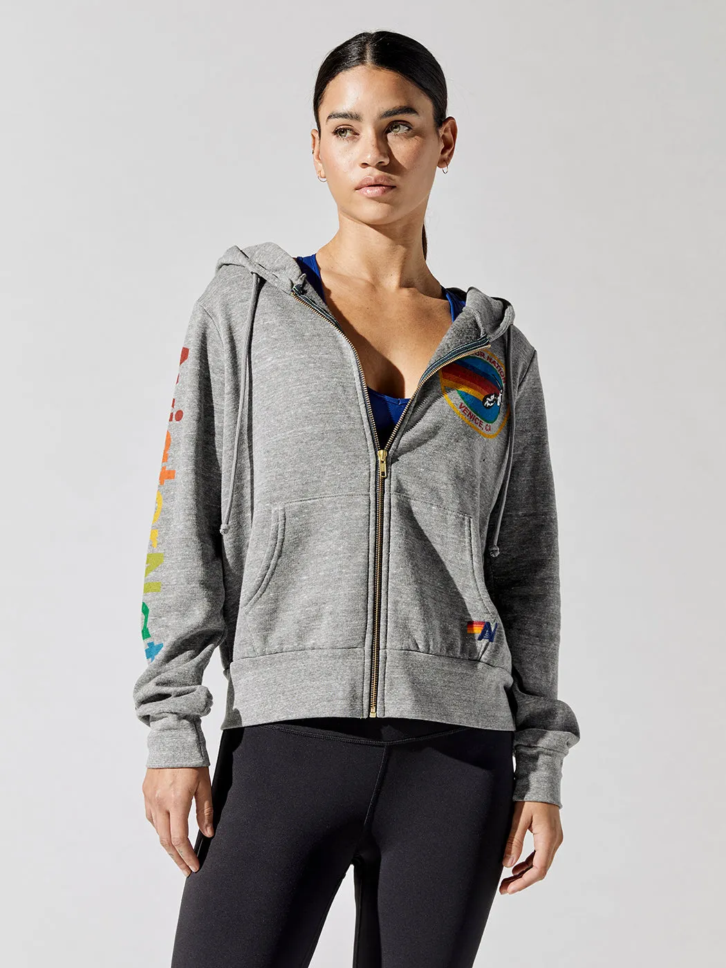 Aviator Nation Zip Hoodie - Heather Grey