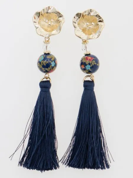 Bellflower Ball Tassel Earrings