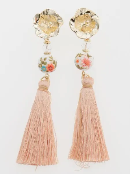 Bellflower Ball Tassel Earrings