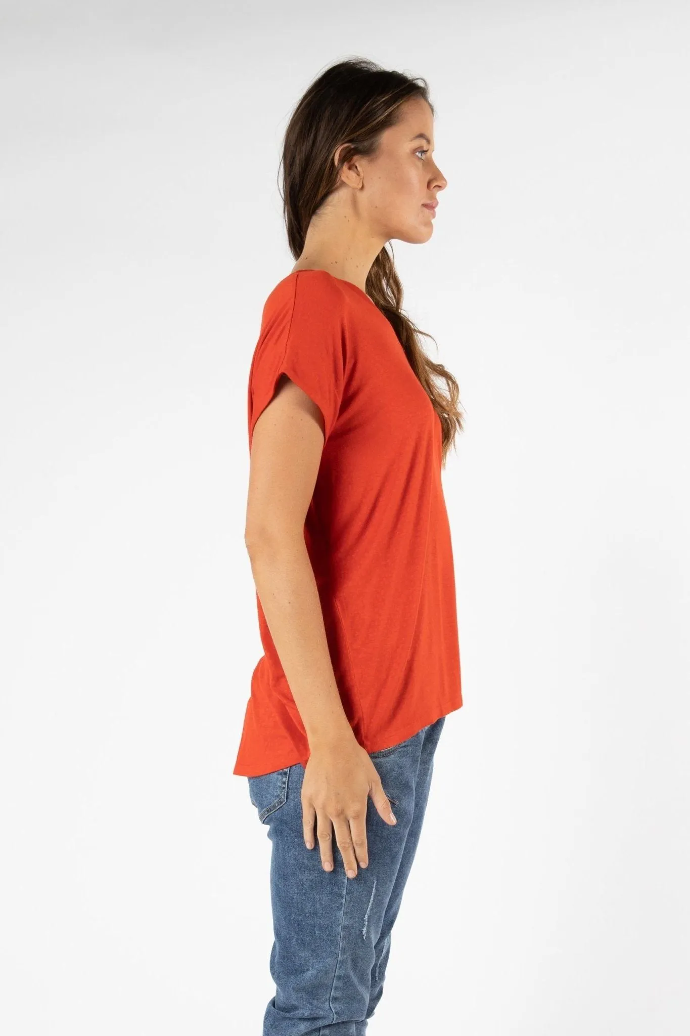 Betty Basics Toledo Tee in Sunset Red