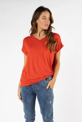 Betty Basics Toledo Tee in Sunset Red