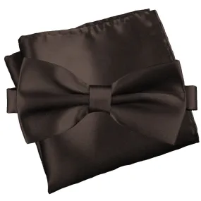 Bitter Chocolate [Silky Smooth] - Bow Tie and Pocket Square Matching Set