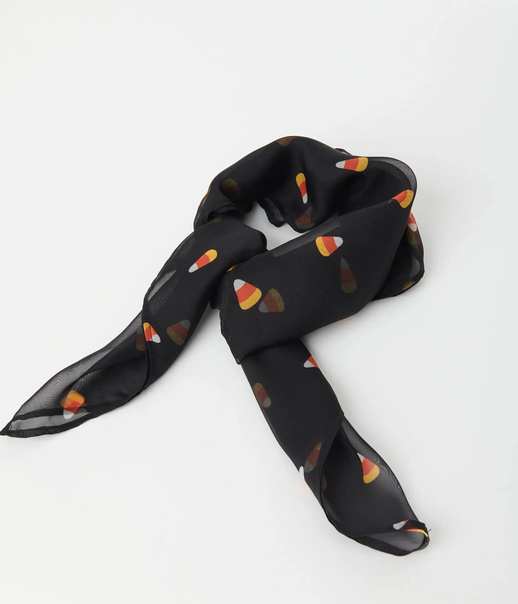 Black Candy Corn Print Hair Scarf