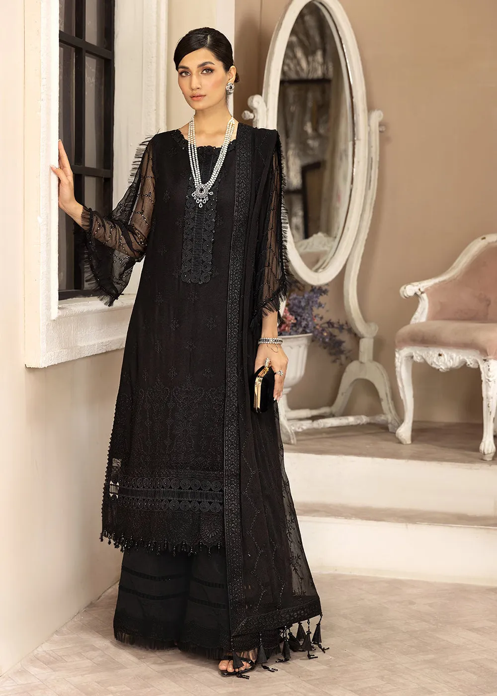 Black Formal Suit - Alizeh - Dhaagay Formals '23 - V02D10 - Anita