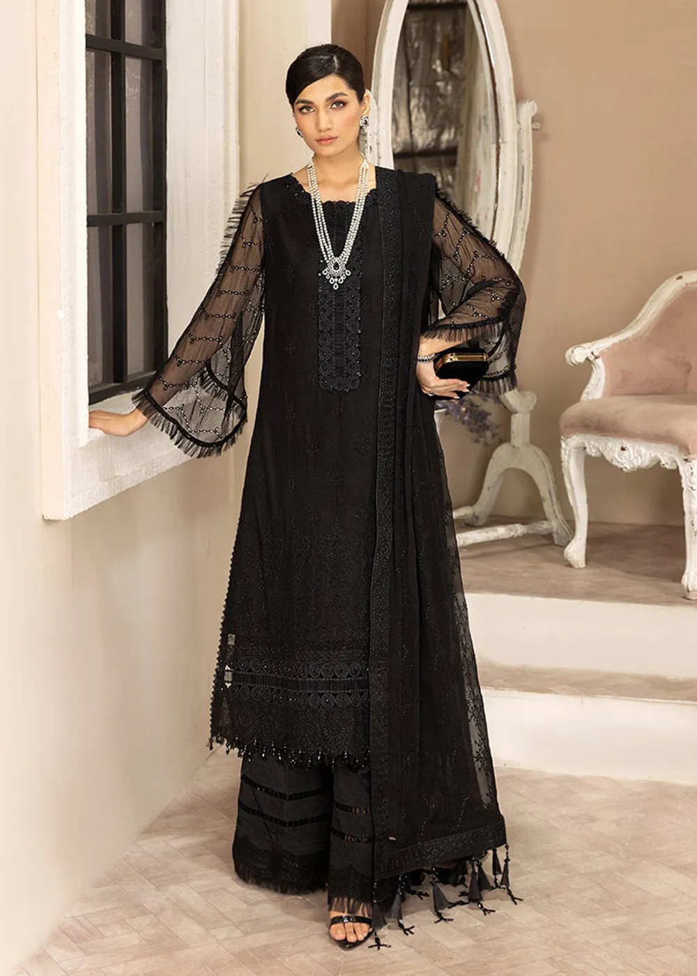 Black Formal Suit - Alizeh - Dhaagay Formals '23 - V02D10 - Anita