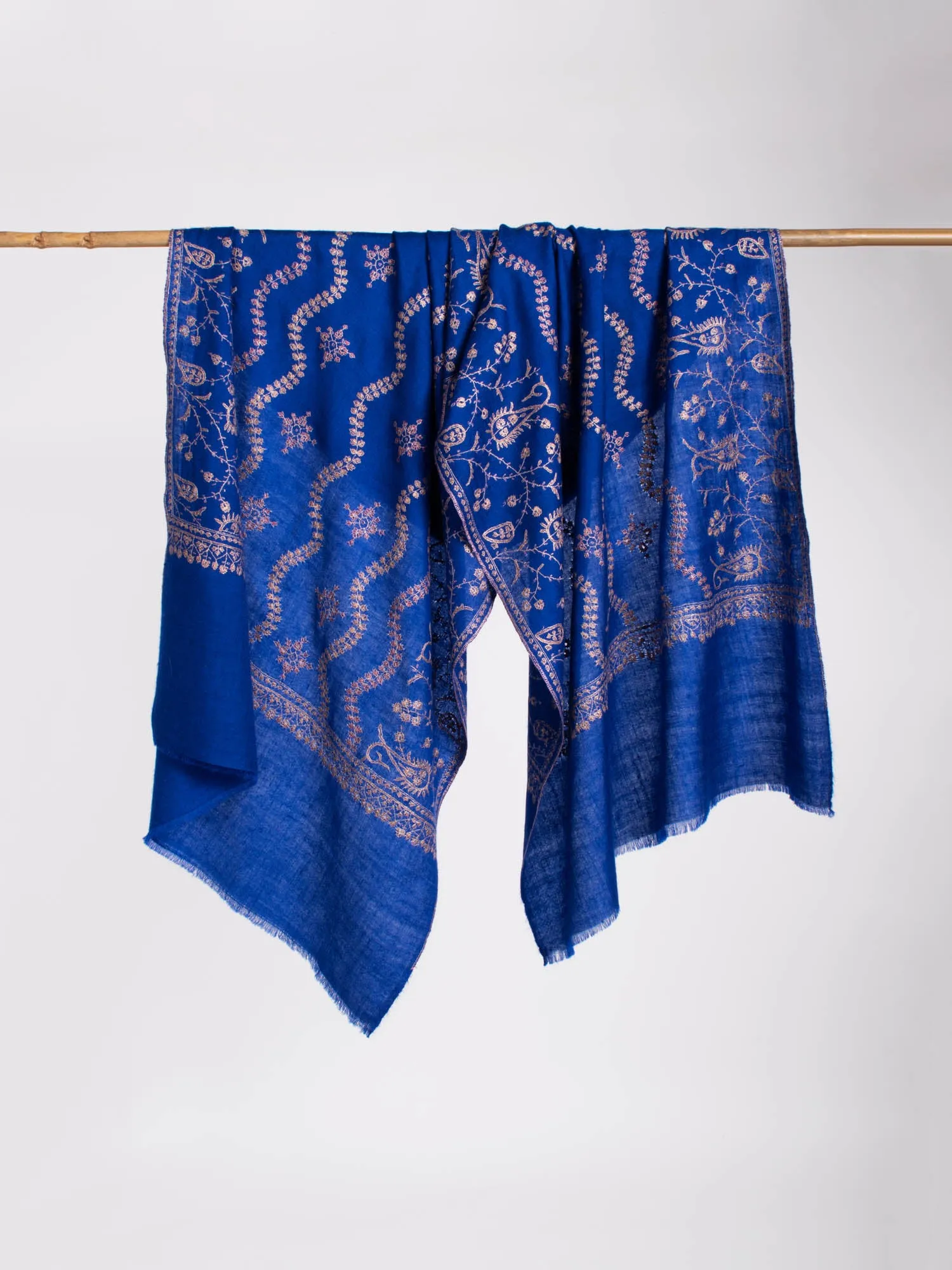 Blue Lightweight Cashmere Scarf - SHELTON