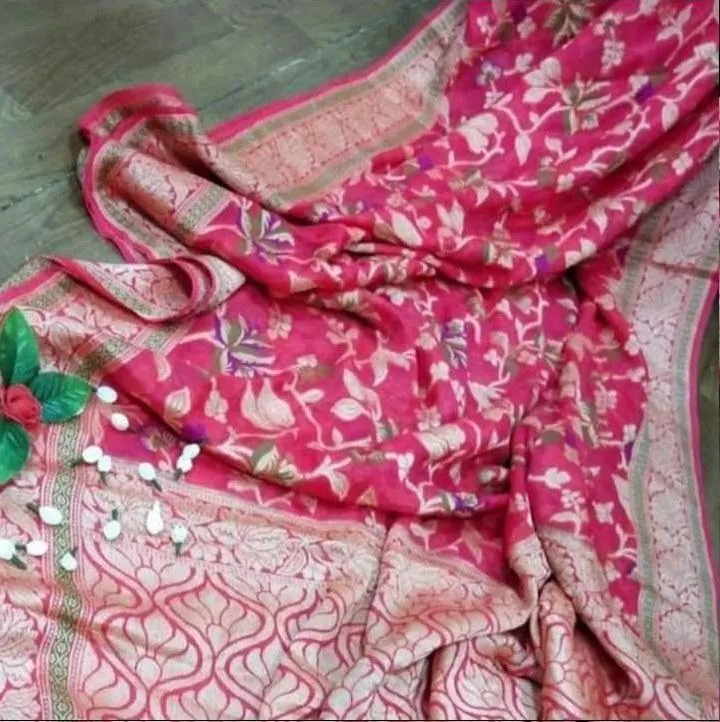 Blush Pink Handloom Banarasee Minakari Sari