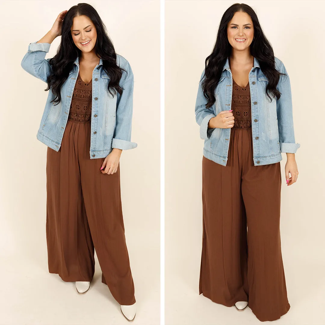 Boho In Lace Jumpsuit, Brown