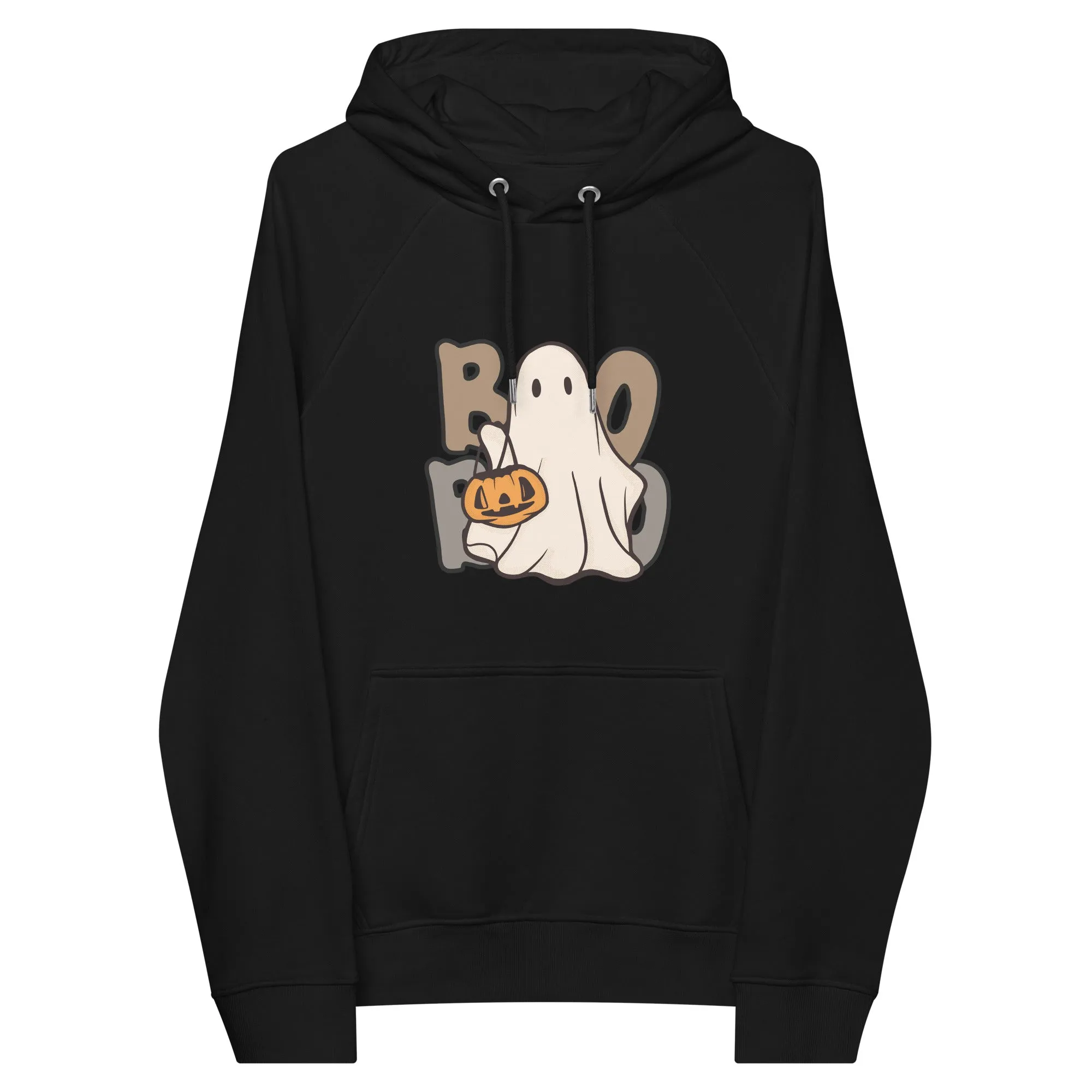 Boo Halloween Graphic Men Eco Raglan Hoodie