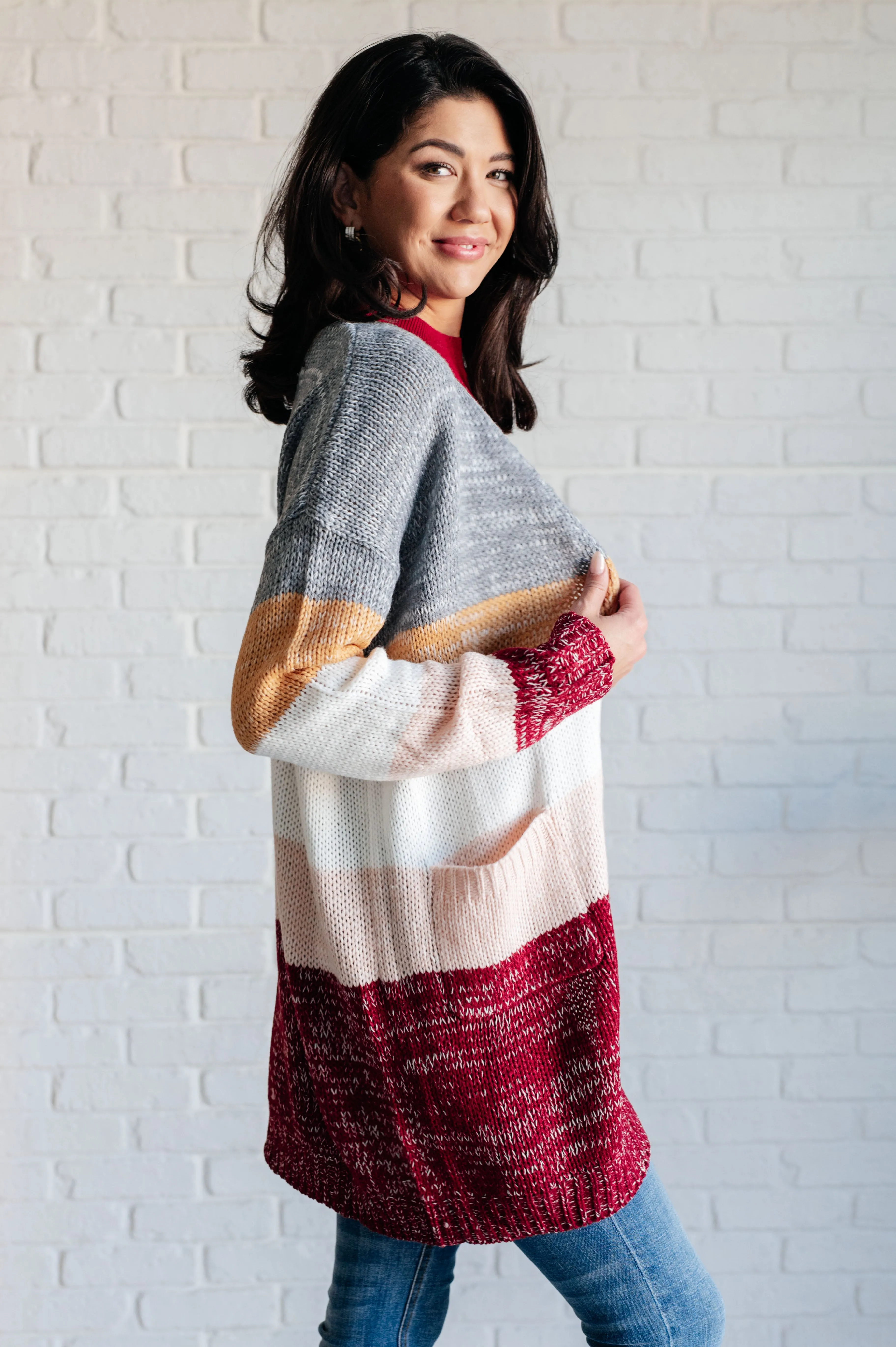 Bring the Warmth Color Block Cardigan by Haptics