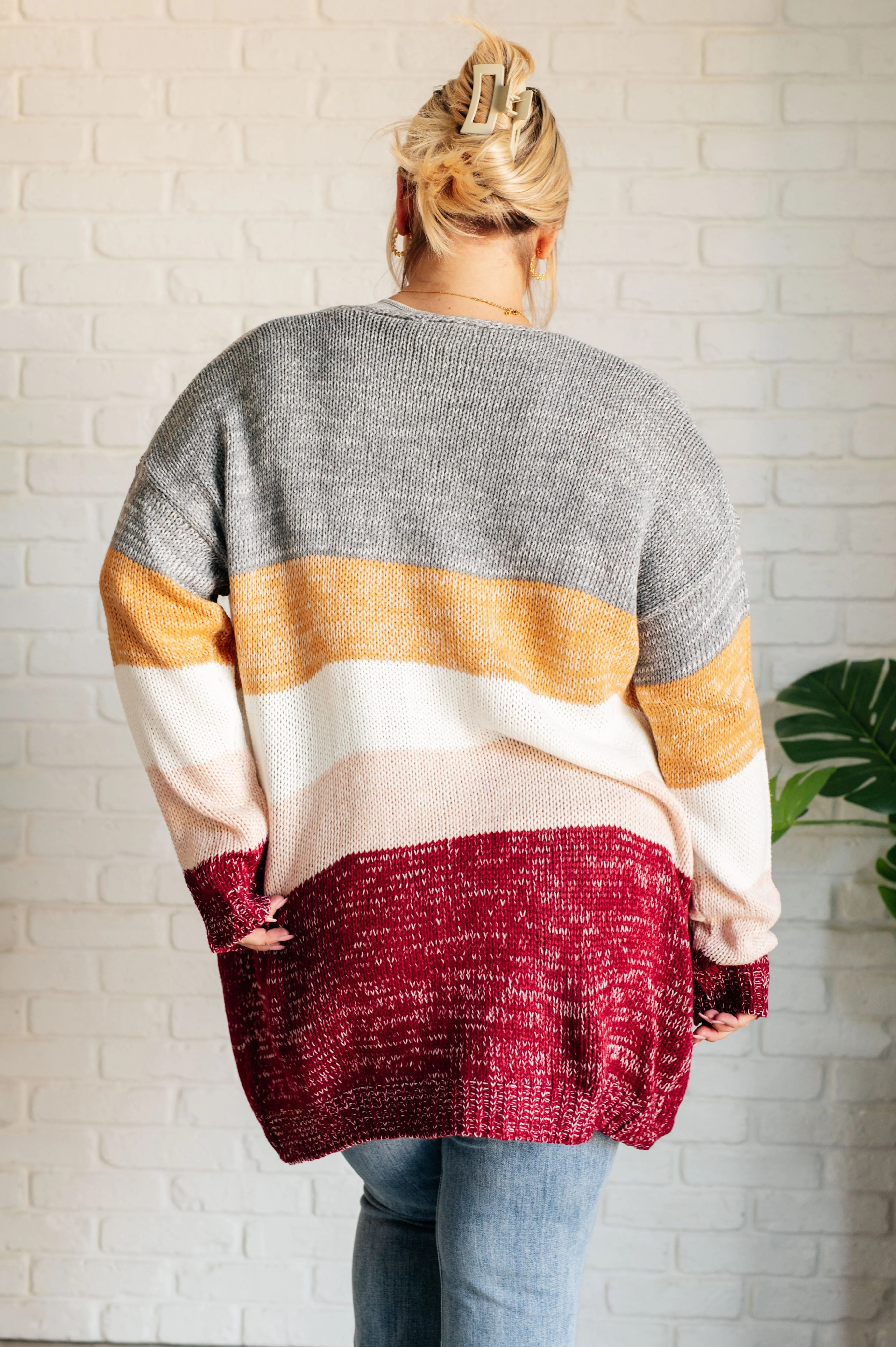 Bring the Warmth Color Block Cardigan by Haptics