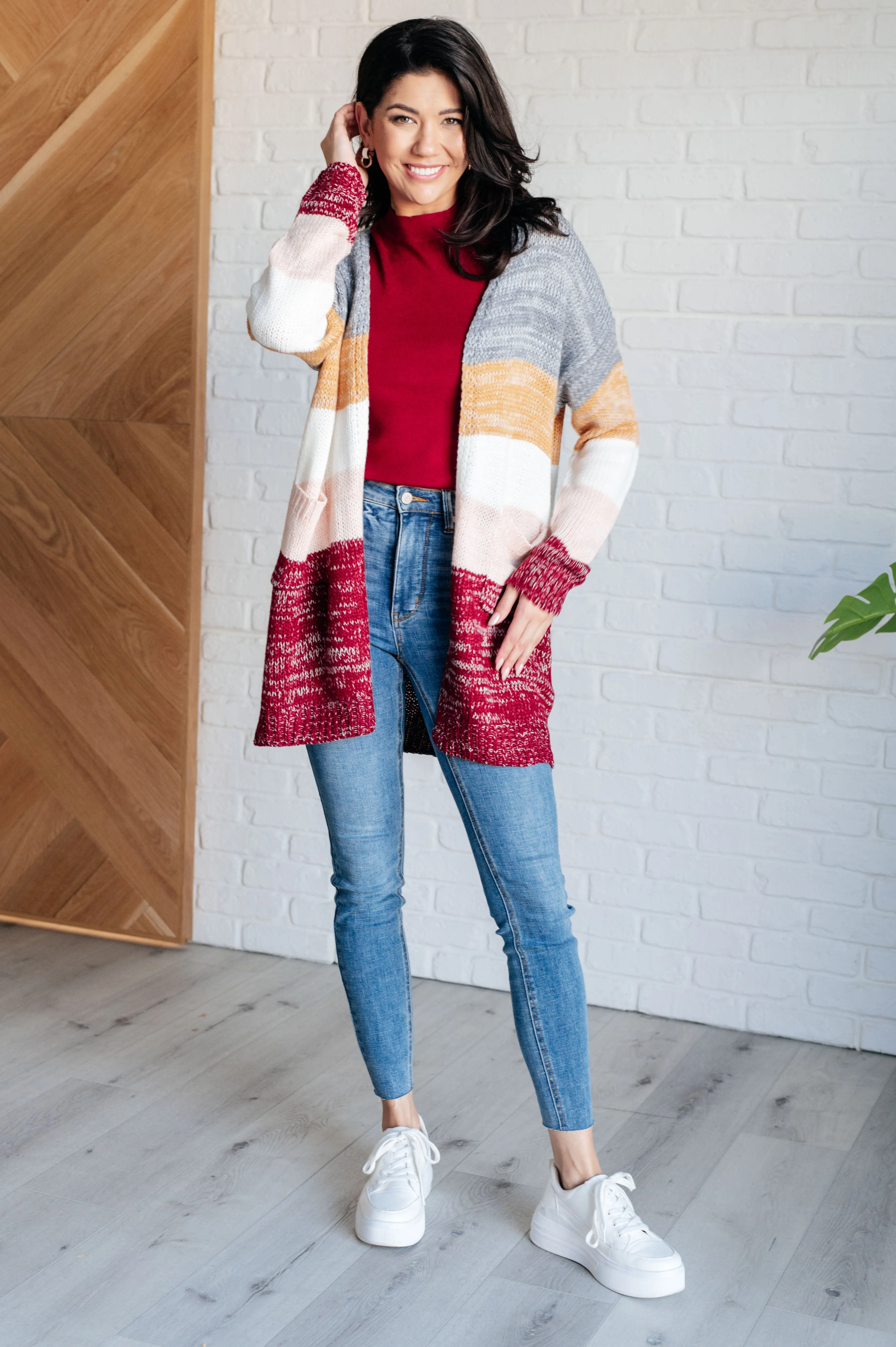 Bring the Warmth Color Block Cardigan