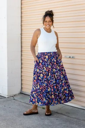 Carrie Maxi Skirt in Posie