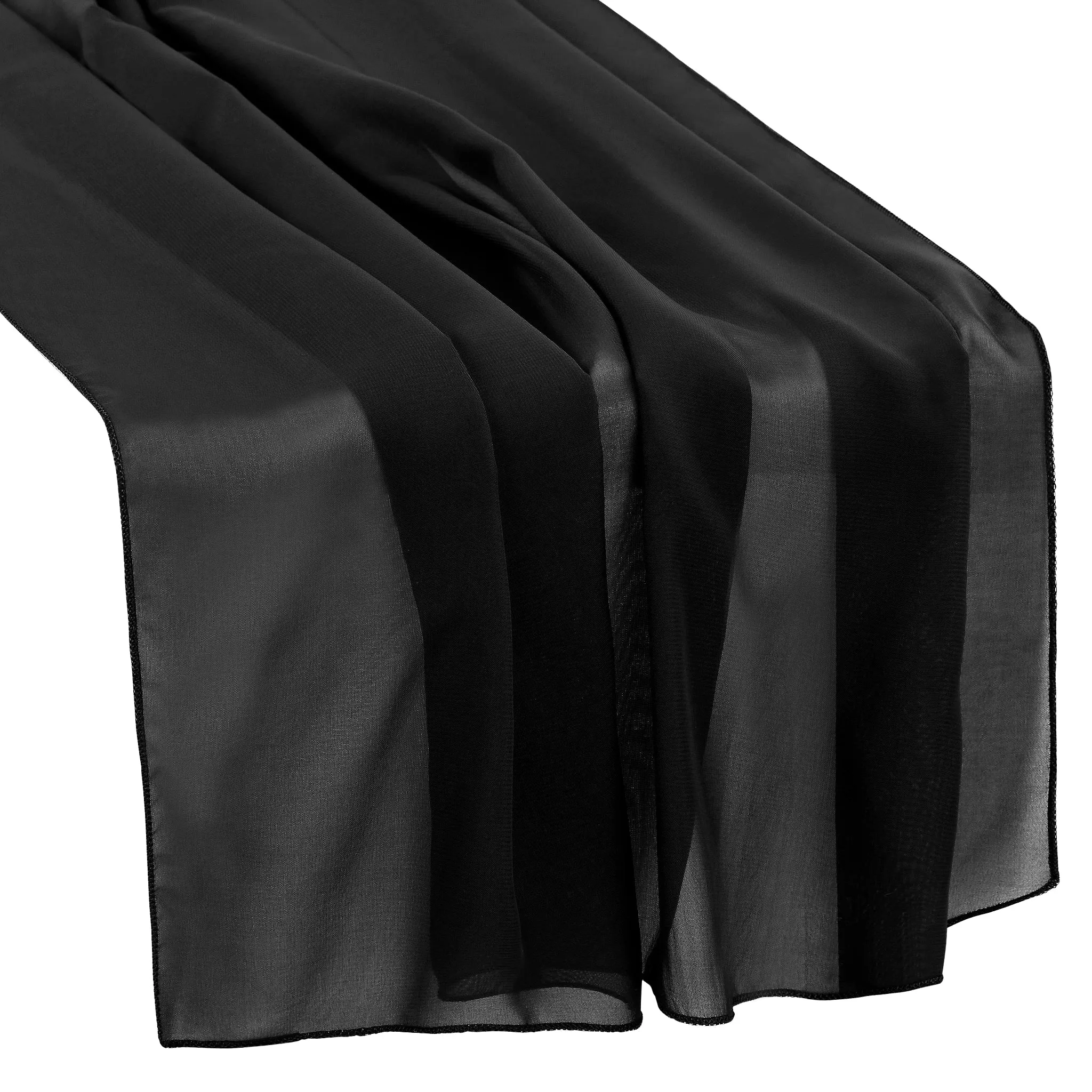 Chiffon Wedding Table Runner 10FT x 27" - Black