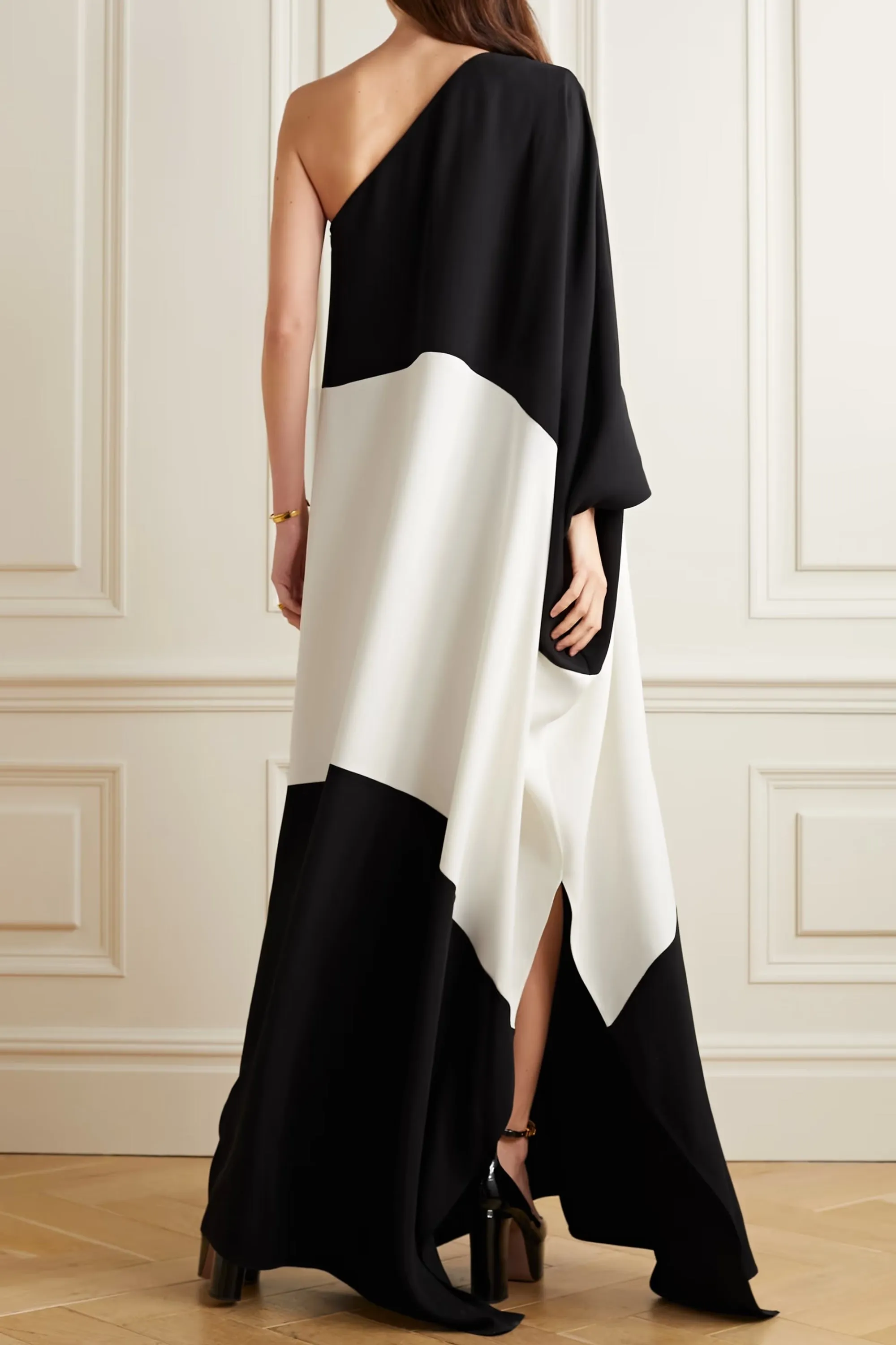 Classic Black & White Kaftan Dress