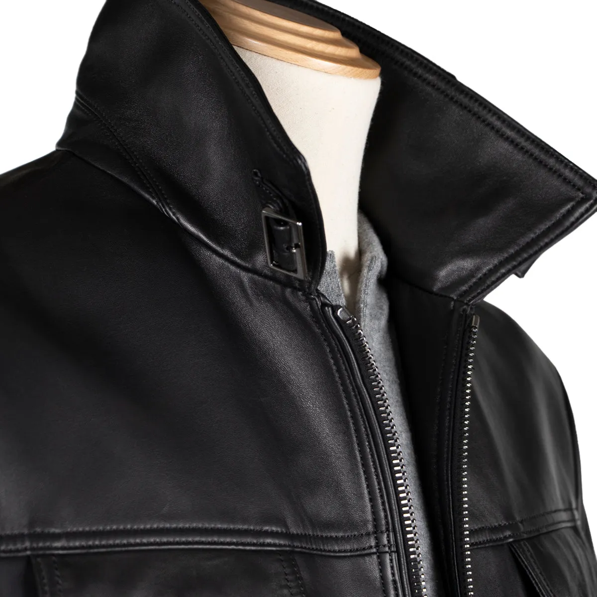 Classic Black Italian Leather Jacket