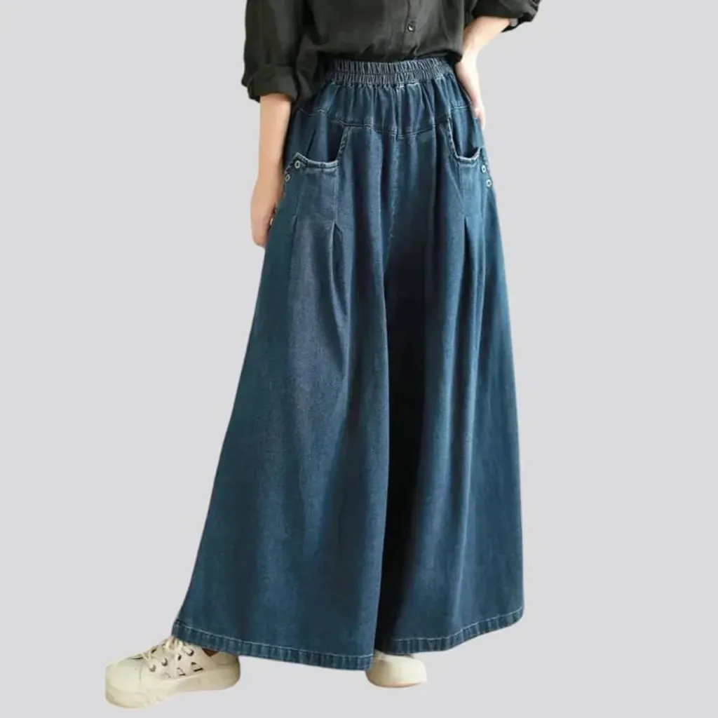 Culottes street denim pants for ladies