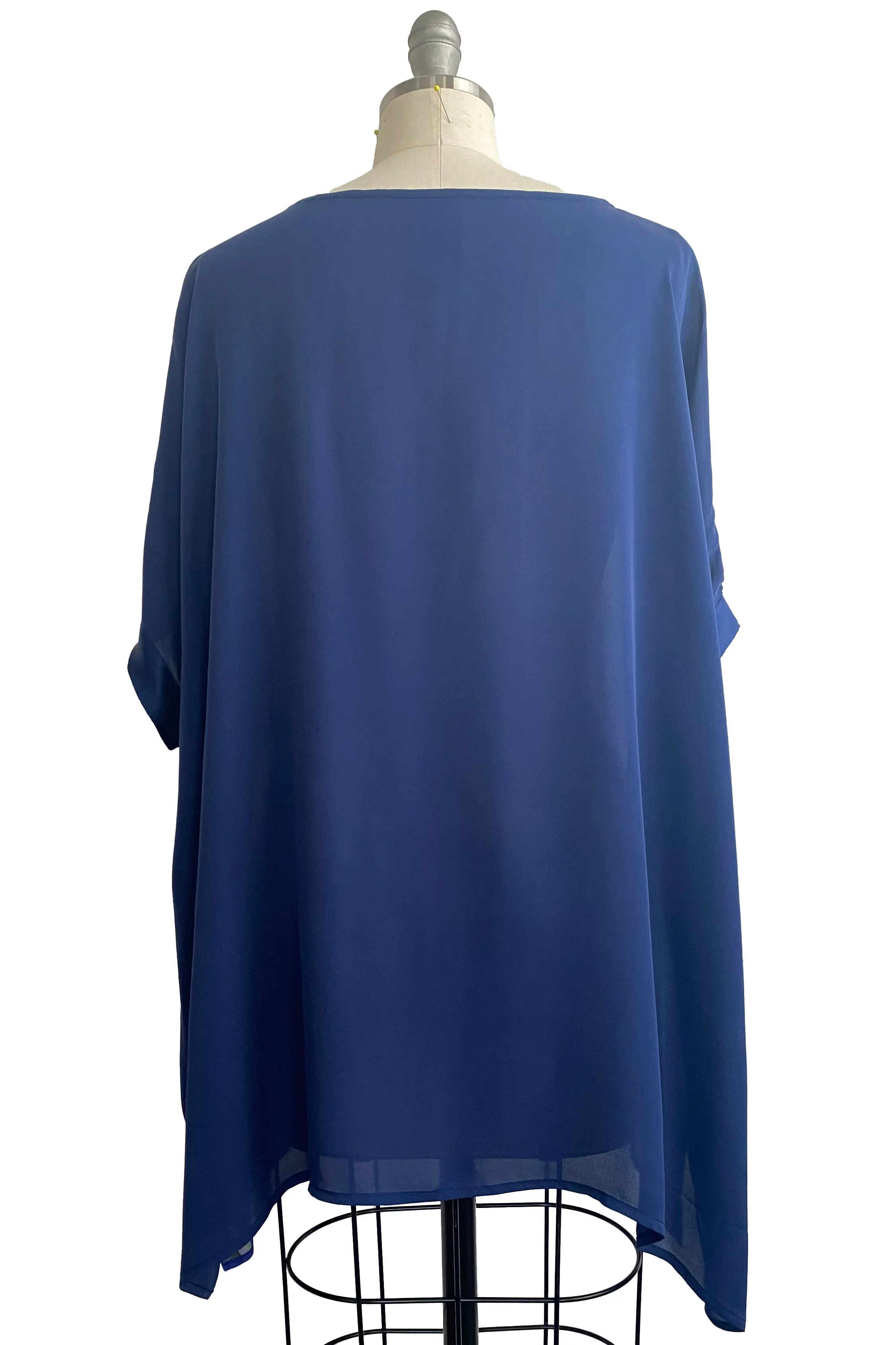 Deb Tunic Chiffon w/ Itajime Circle Dye -  Green, Indigo, & Navy