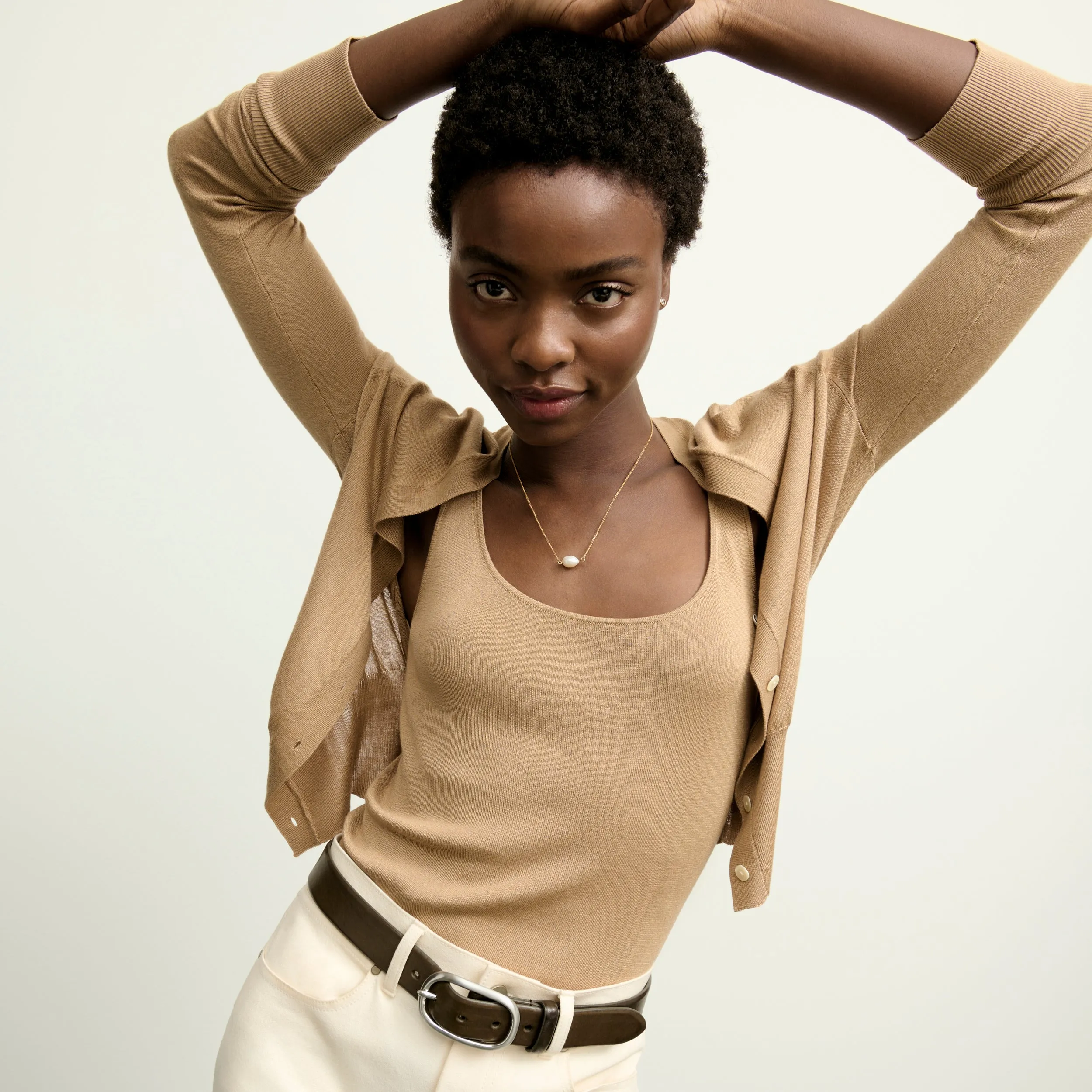 Delphine Top - Silk Jersey :: Camel