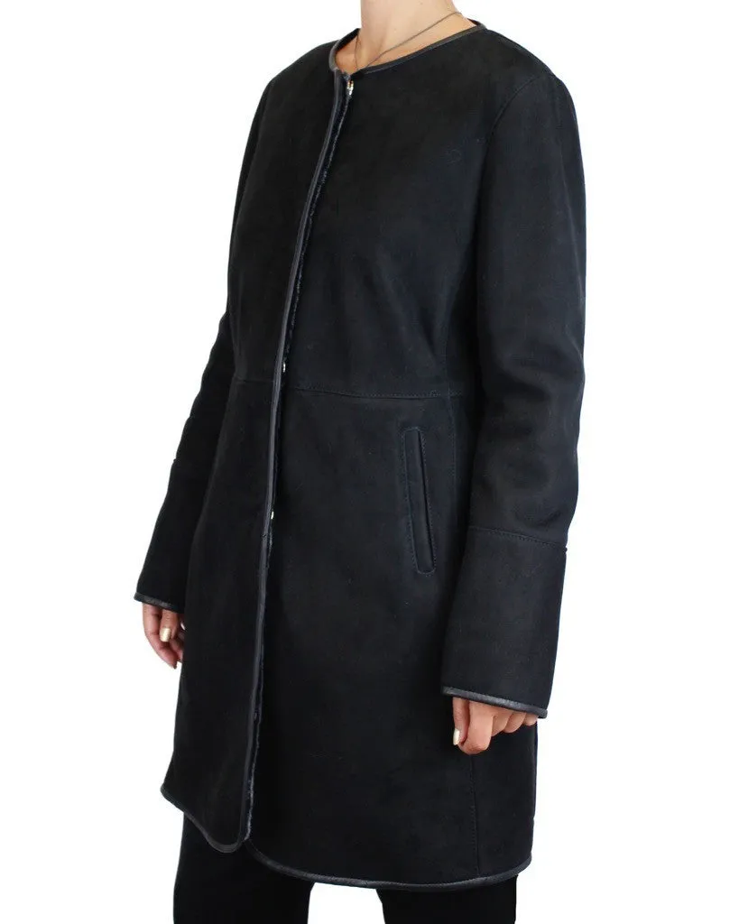 DI BELLO - BLACK MERINO SHEARLING COAT, JACKET