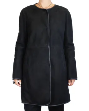 DI BELLO - BLACK MERINO SHEARLING COAT, JACKET