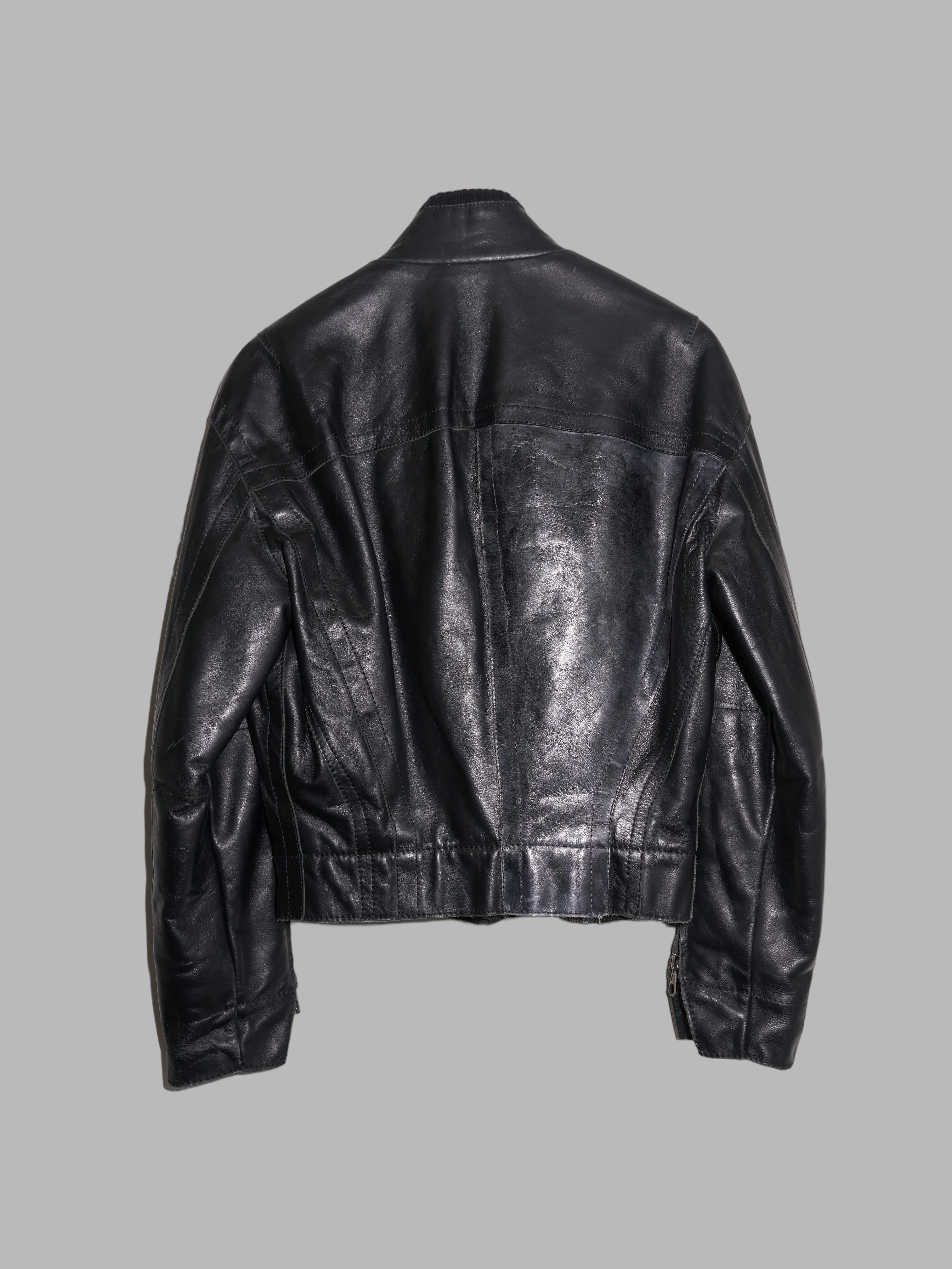 Dirk Bikkembergs Hommes 1990s quilted black leather jacket