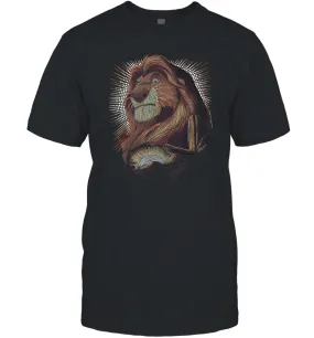 Disney Lion King Mufasa Pride Rock Dot Art Retro Portrait Men Cotton T-Shirt