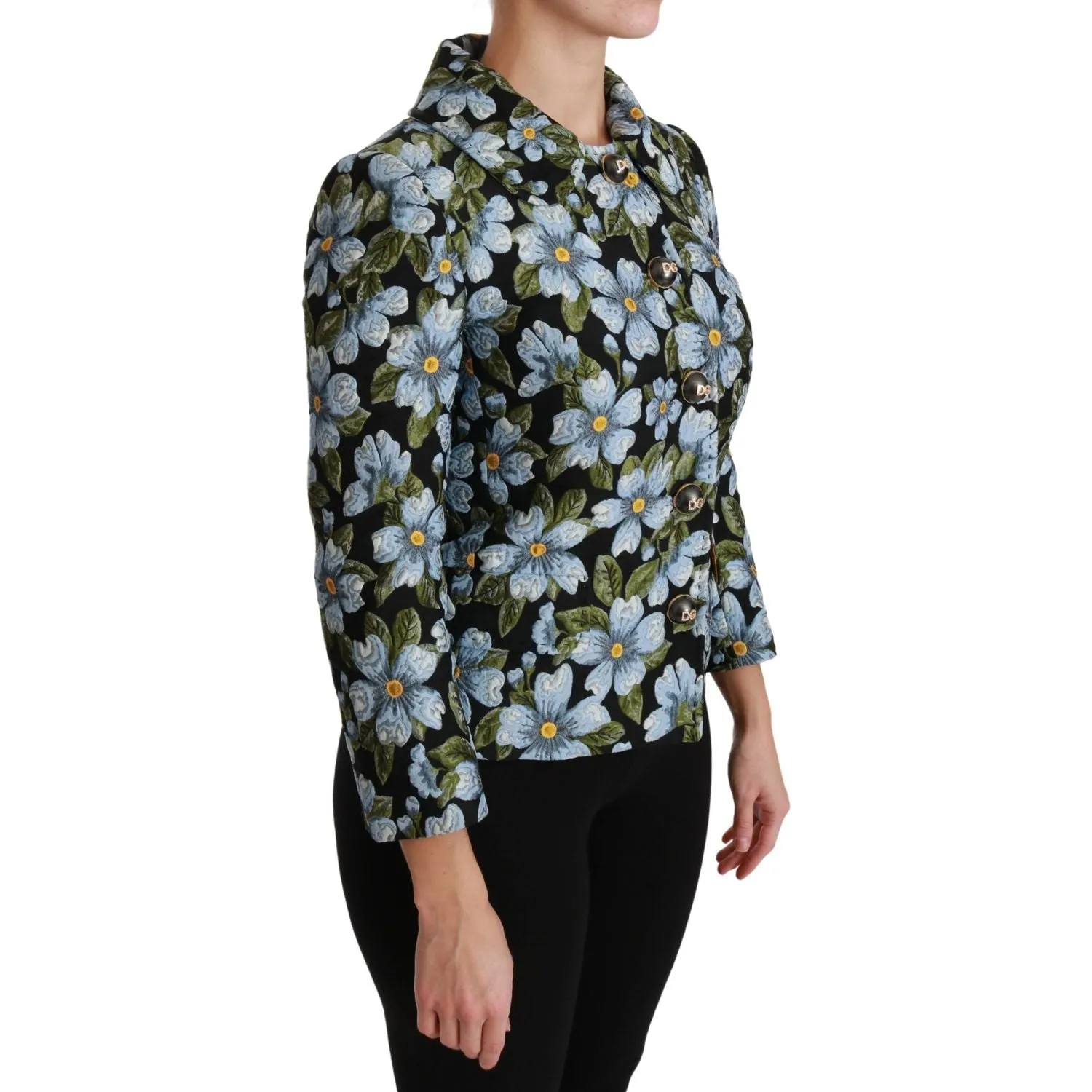 Dolce & Gabbana Elegant Floral Brocade Blazer Coat Jacket