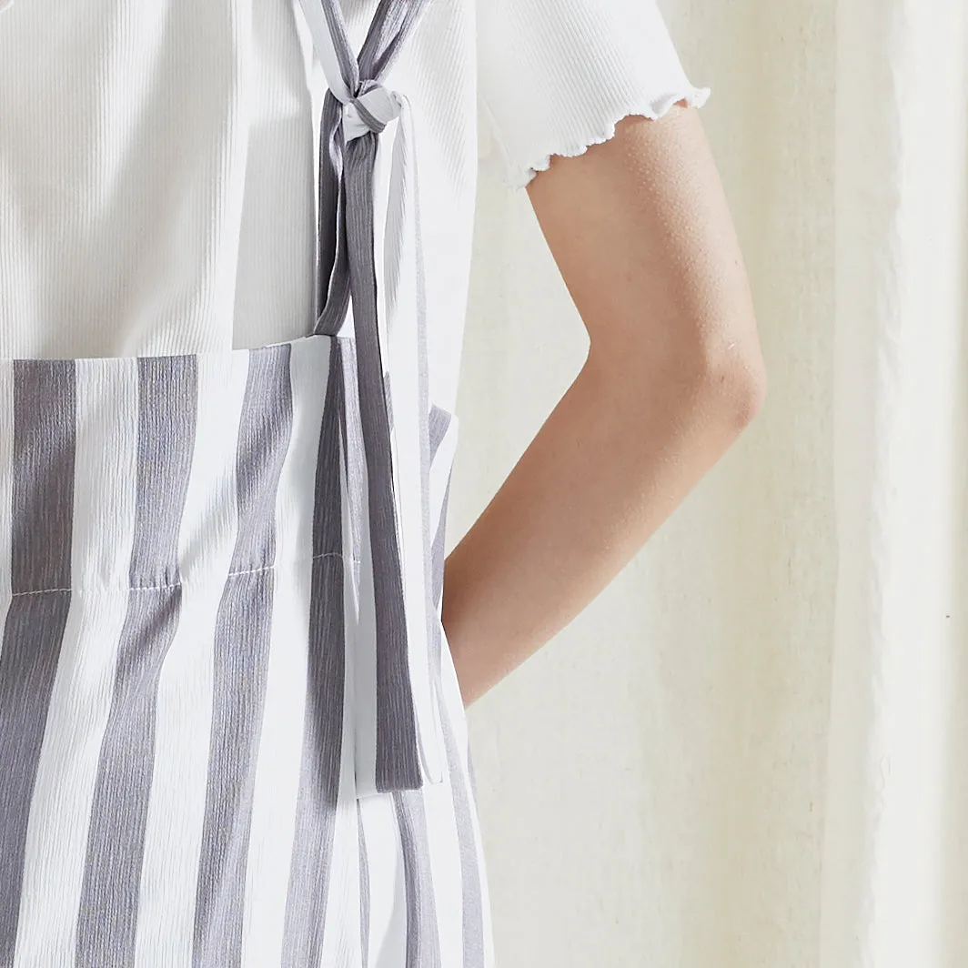 EDEN JUMPSUIT ~ NEUTRAL [ Grey & White Striped Overalls ]