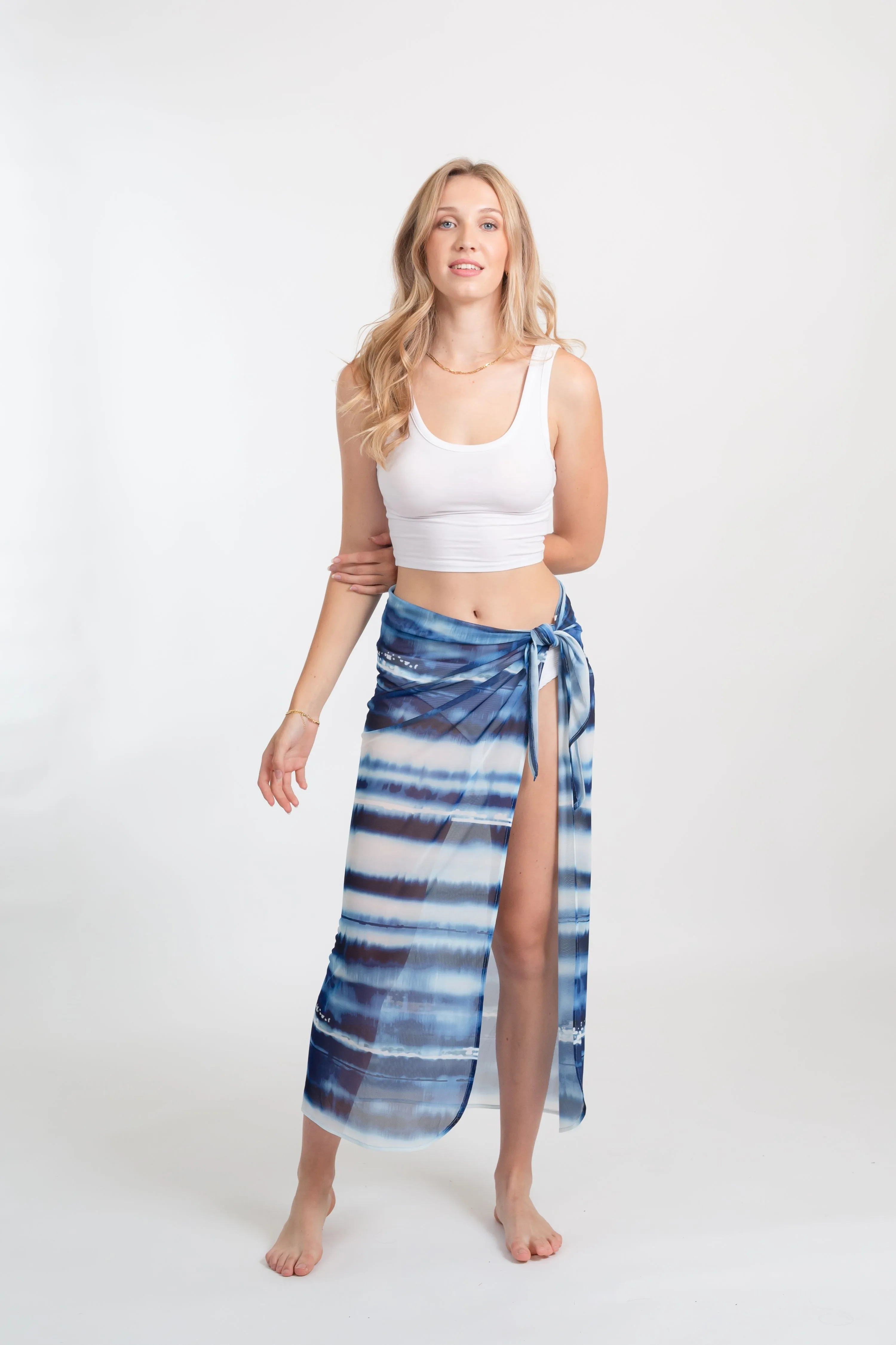 Escape Mesh Printed Sarong Cover Up