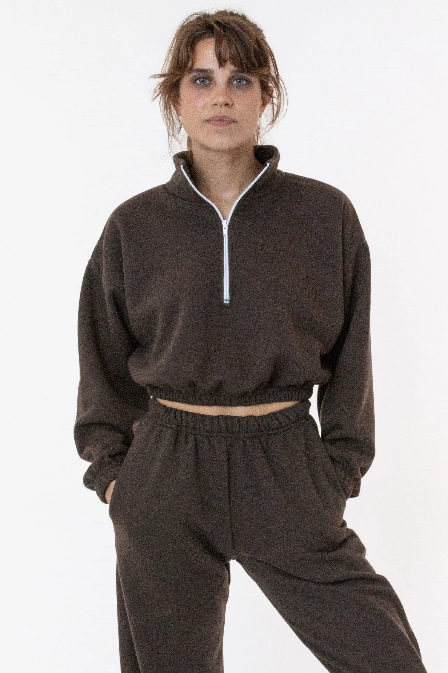 F396 - Flex Fleece Half Zip Cropped Pullover