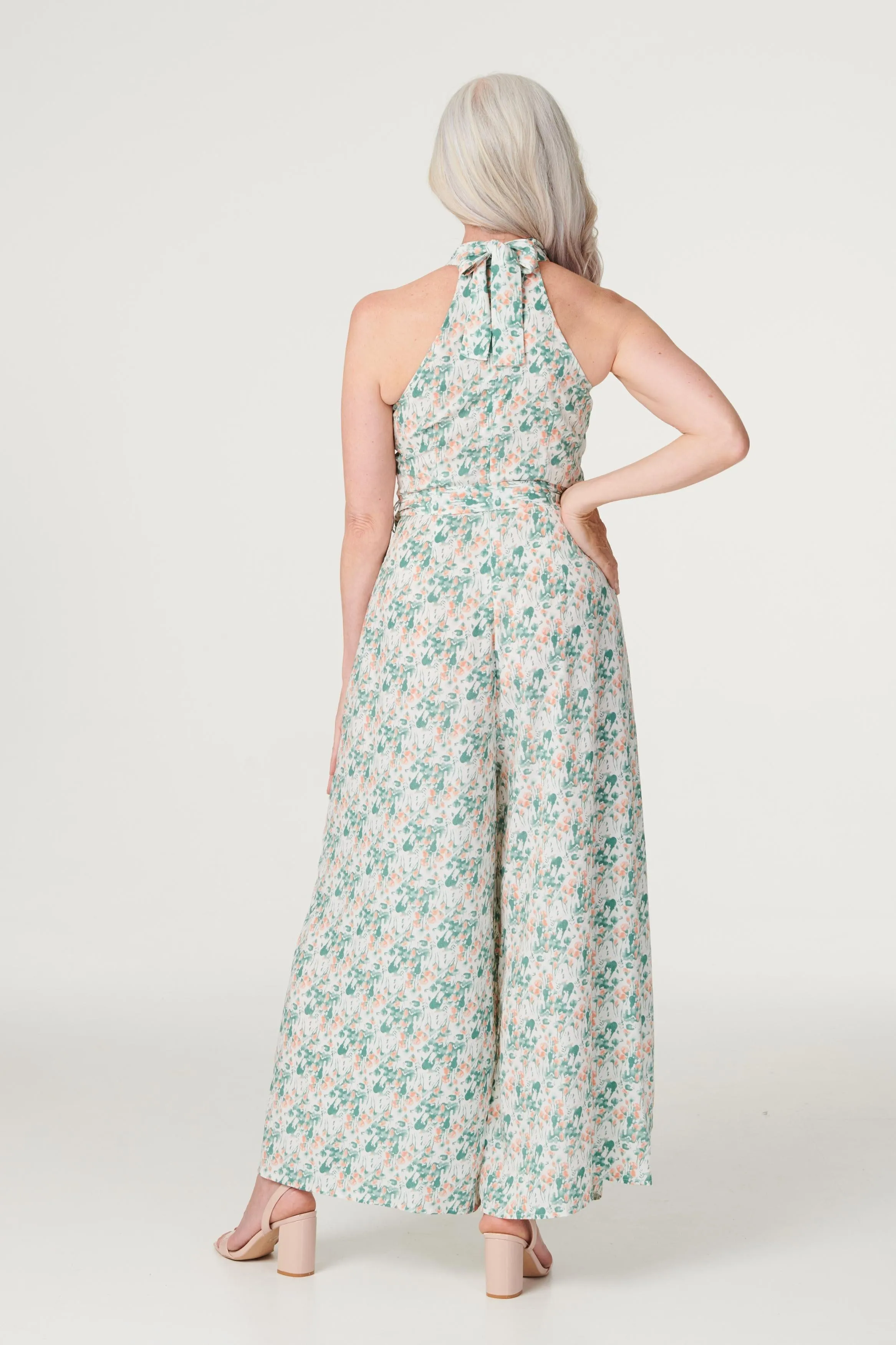 Floral High Neck Jumpsuit