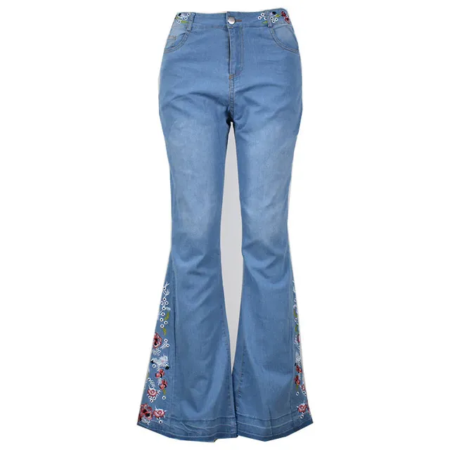 Funki Buys | Pants | Women's Boho Hippy Embroidered Jeans