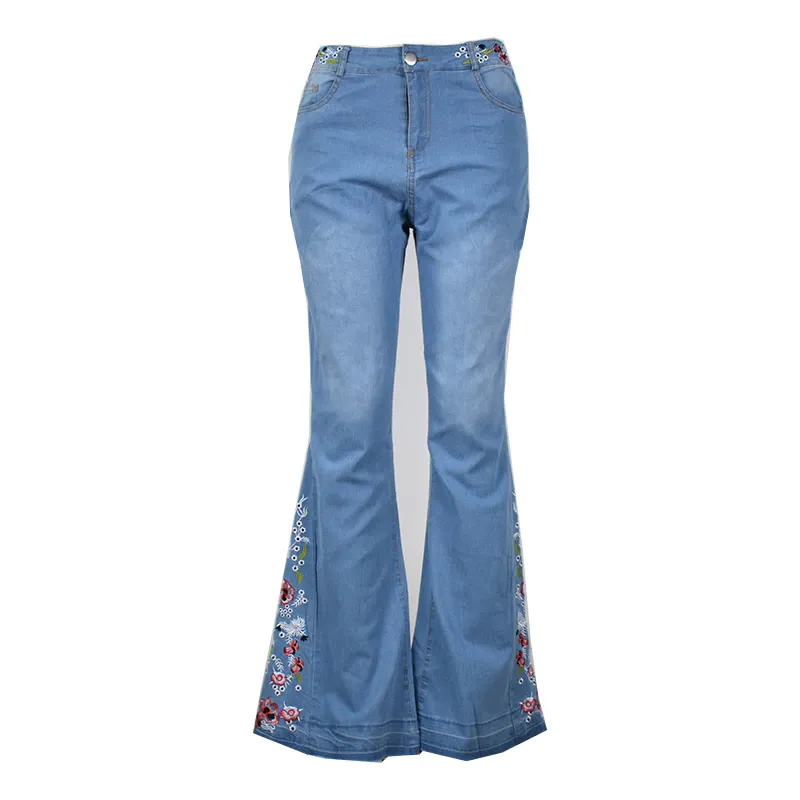 Funki Buys | Pants | Women's Boho Hippy Embroidered Jeans