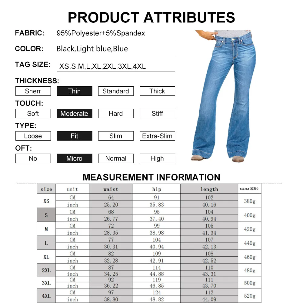 Funki Buys | Pants | Women's High Waist Bootleg Flared Jeans