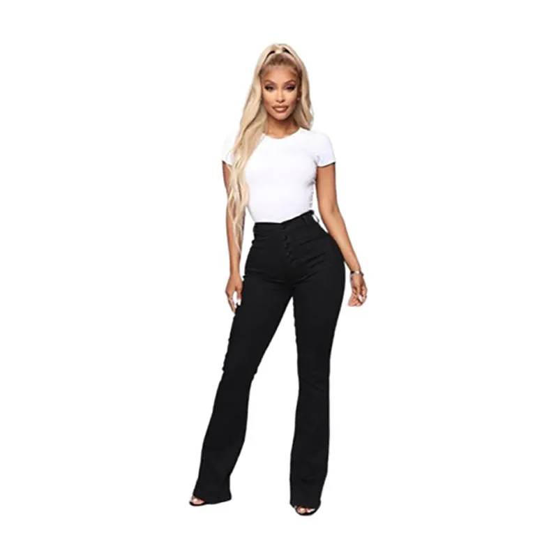 Funki Buys | Pants | Women's High Waist Button Fly Fitted Jeans