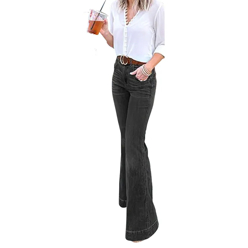 Funki Buys | Pants | Women's High Waist Vintage Flare Jeans