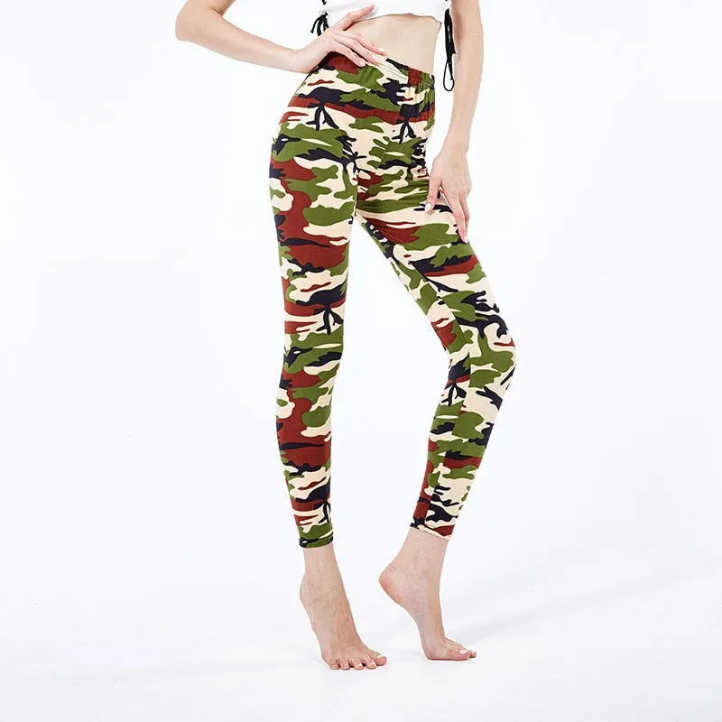 Funki Buys | Pants | Women's Mult Color Camouflage Leggings