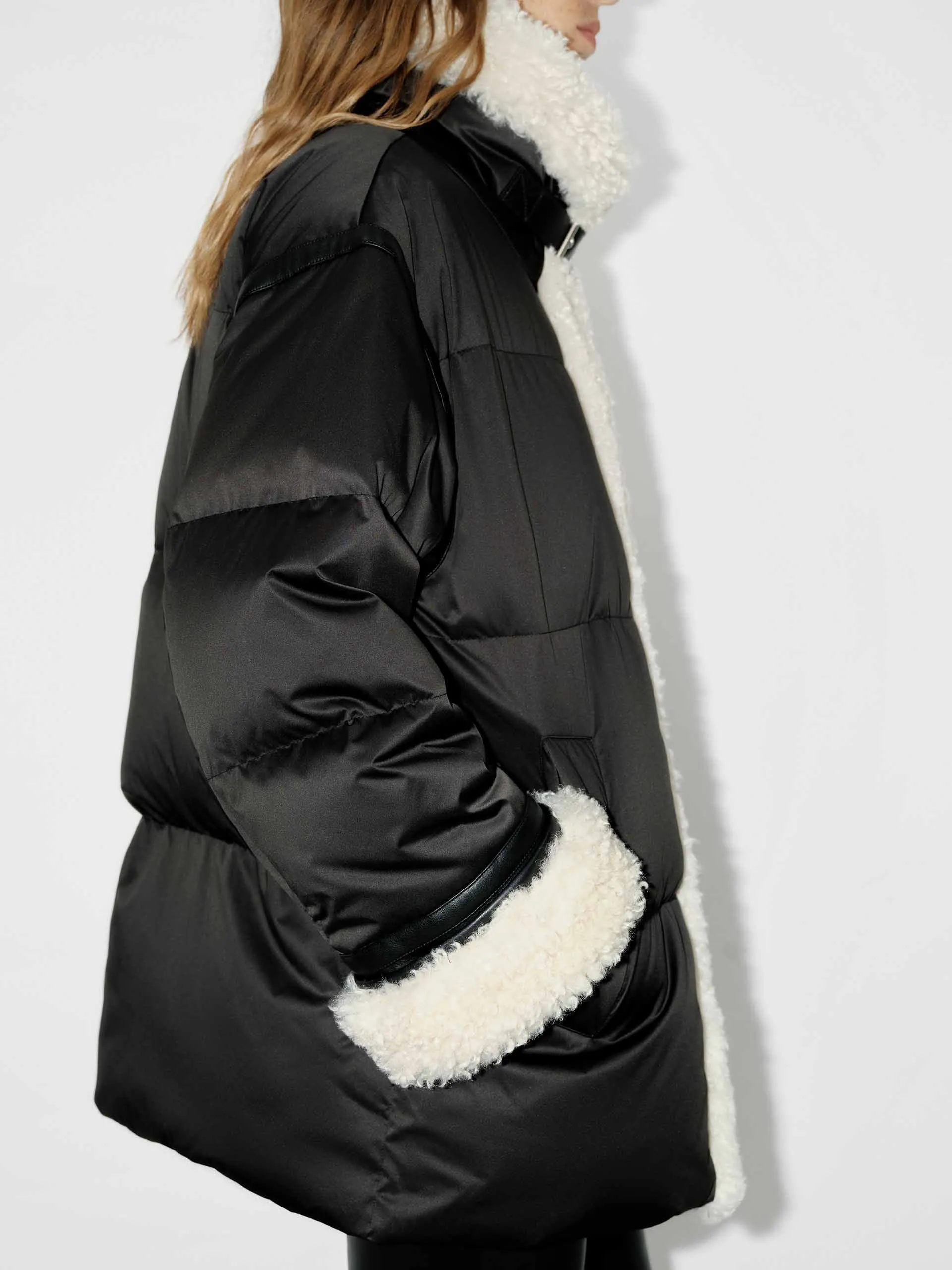 Fur Trim Quilted Down Jacket