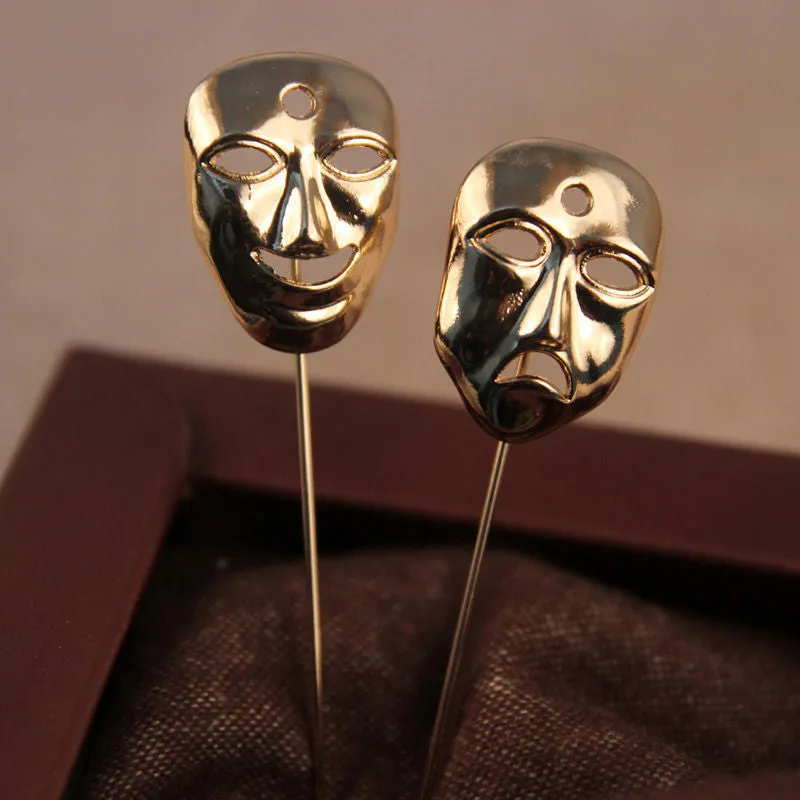 Golden Face Mask Lapel Pin