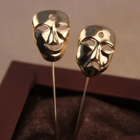 Golden Face Mask Lapel Pin